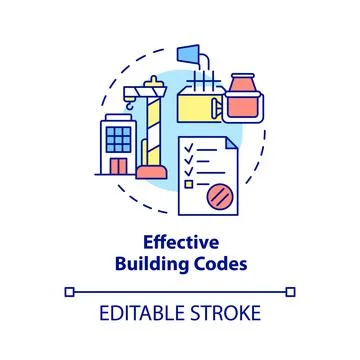 Effective building codes concept icon Stock Illustration
