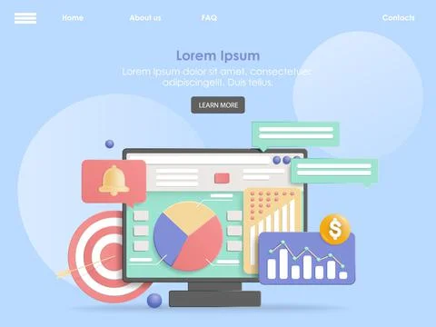 Effective business data management vector web page Stock Illustration