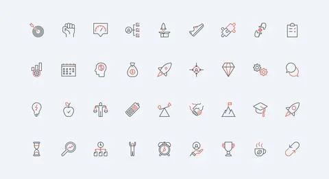 Effective business startup, efficient process and operation, quality line icon Stock Illustration