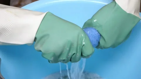 Effective cleaning techniques using gloves and cloth Stock Footage 303683573