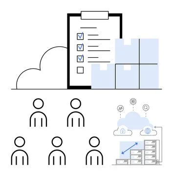 Effective Cloud-Based Team Management and Inventory Control System Illustrazione stock
