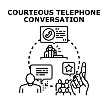 Effective communication and customer service via telephone Stock Illustration