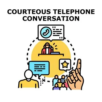 Effective communication and customer service via telephone Stock Illustration