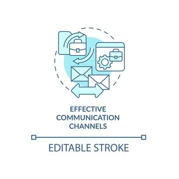 Effective communication channels blue concept icon Illustrazione stock