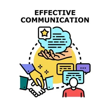 Effective communication concept with idea exchange and business handshake Stock Illustration