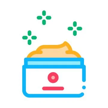 Effective cream in jar icon vector outline illustration Stock Illustration