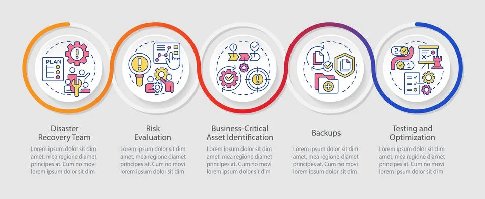 Effective disaster recovery plan loop infographic template 스톡 일러스트