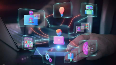 Effective employee performance using modern technologies in infographics Stock Footage 325154161