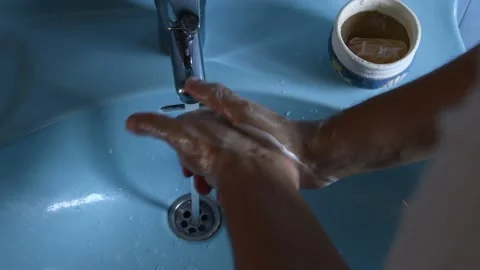 Effective hand washing to combat covid Stock Footage 139650245