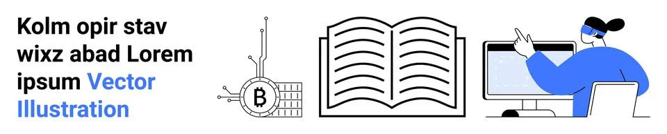 Effective Learning and Blockchain Technology Integration for Modern Education Stock Illustration