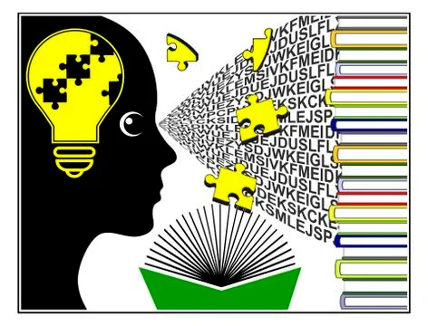 Effective learning from print books Stock Illustration