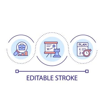 Effective long term corporate strategy loop concept icon 스톡 일러스트