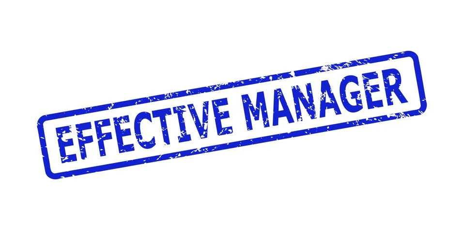 EFFECTIVE MANAGER Seal with Rubber Texture and Rounded Rectangle Frame Stock Illustration