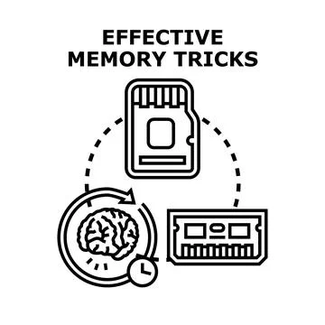 Effective memory tricks for digital data and human mind Illustrazione stock
