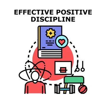 Effective positive discipline concept developing skills learning Stock-Illustration
