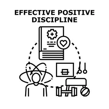 Effective positive discipline concept developing skills learning Stock Illustration