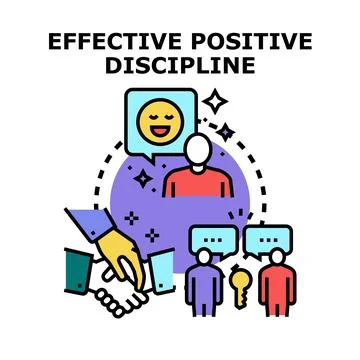 Effective positive discipline concept of training coaching Stock Illustration