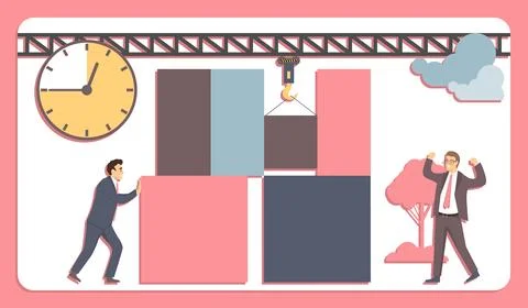 Effective problem solving in business. Teamwork concept. Successful Illustrazione stock