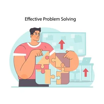 Effective problem solving concept. Flat vector illustration Illustrazione stock
