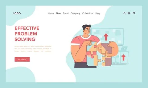 Effective problem solving concept. Flat vector illustration Stock Illustration