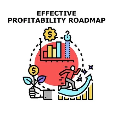 Effective profitability roadmap developing business growth strategy Stock Illustration