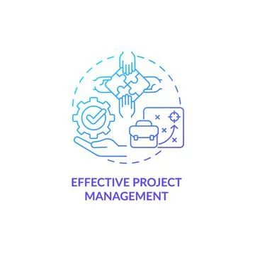 Effective project management blue gradient concept icon Illustrazione stock