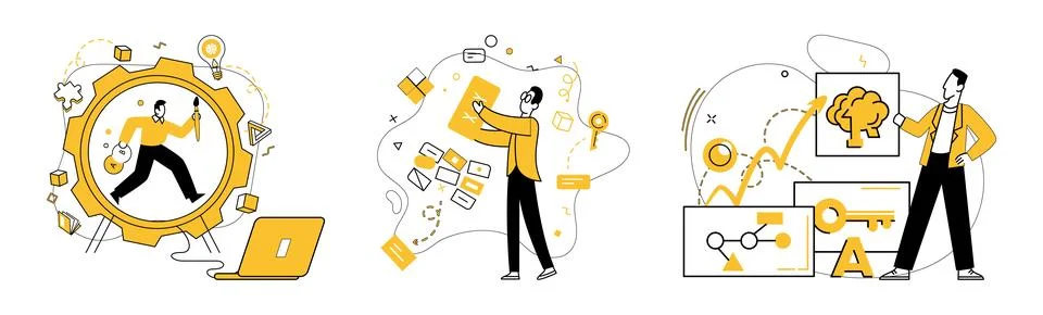Effective Project Management for Streamlined Workflow and Decision Making Illustrazione stock