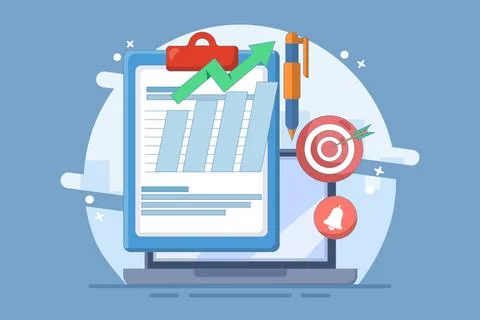 Effective project task management concept and time planning tool Stock Illustration