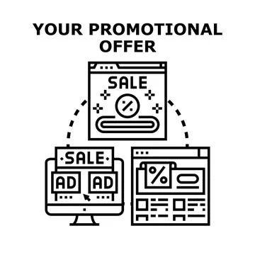 Effective promotional offer across multiple digital platforms Stock Illustration