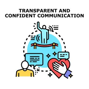 Effective public speaking creating transparent confident communication Stock Illustration