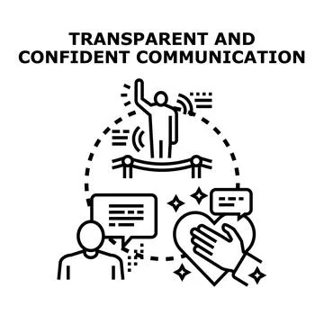 Effective public speaking creating transparent confident communication Stock Illustration