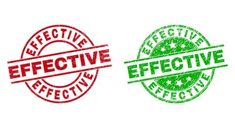 EFFECTIVE Round Stamps Using Grunged Style Stock Illustration