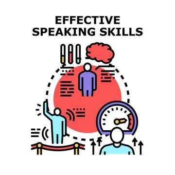 Effective speaking skills vector concept illustration Illustration