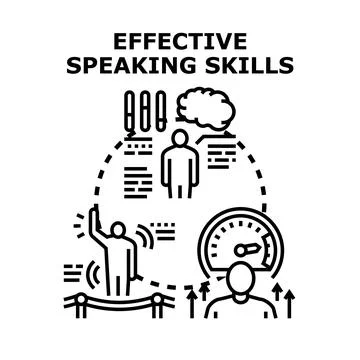 Effective speaking skills vector concept illustration Stock Illustration