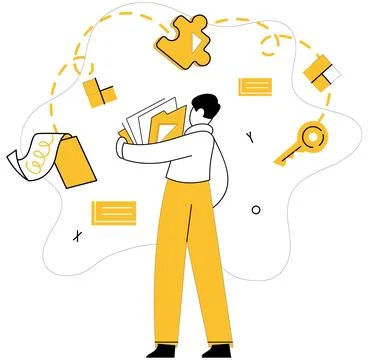 Effective Strategies in Project Management with Visual Elements Illustrazione stock