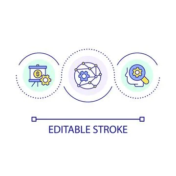 Effective strategizing loop concept icon Stock Illustration