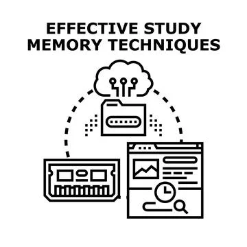 Effective study cloud memory techniques and online learning Stock Illustration