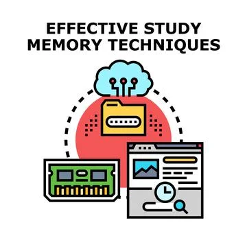 Effective study cloud memory techniques and online learning Illustrazione stock