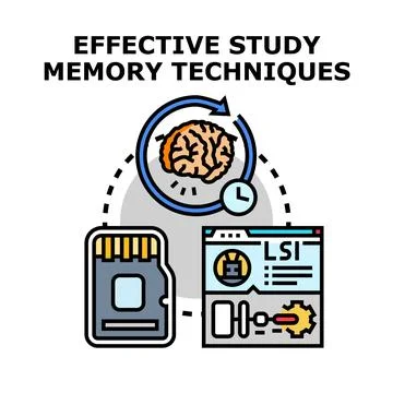 Effective study memory techniques vector concept illustration 스톡 일러스트