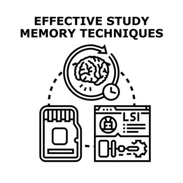 Effective study memory techniques vector concept illustration イラスト素材