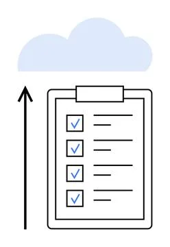 Effective Task Management and Data Integration with Cloud Technology Stockillustratie