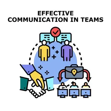 Effective team communication and business collaboration concept Stock Illustration