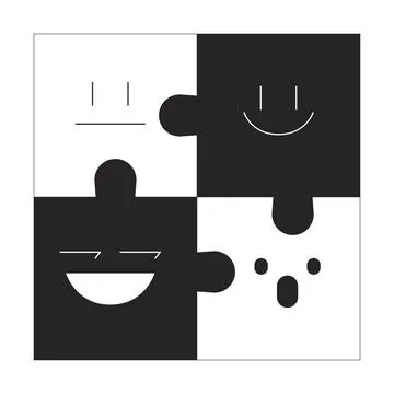 Effective team dynamic black and white 2D illustration concept Stock Illustration
