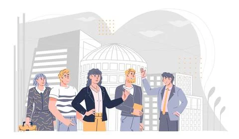 Effective teamwork and agile brainstorming for business. Business team. Stock Illustration