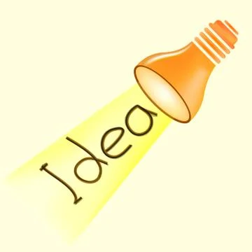 Effective thinking concept ã?â¢?? bulb icon with innovation idea. vector Stock Illustration