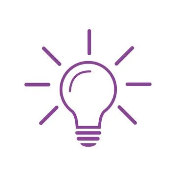 Effective thinking concept light bulb solution icon with innovation idea Stock Illustration