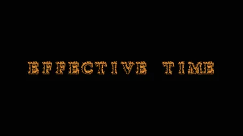 Effective Time fire text effect black background Stock Footage 136314392