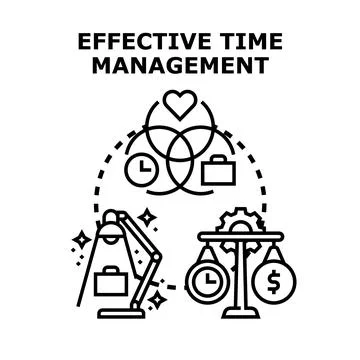 Effective time management balancing work, life, and productivity Stock Illustration