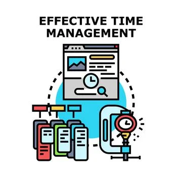 Effective time management optimizing project deadlines and workflow Stock Illustration