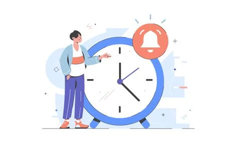 Effective time management, planning tasks schedule, work assignments, business Stock Illustration